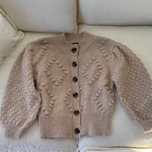 Who What Wear Textured Brown Cardigan